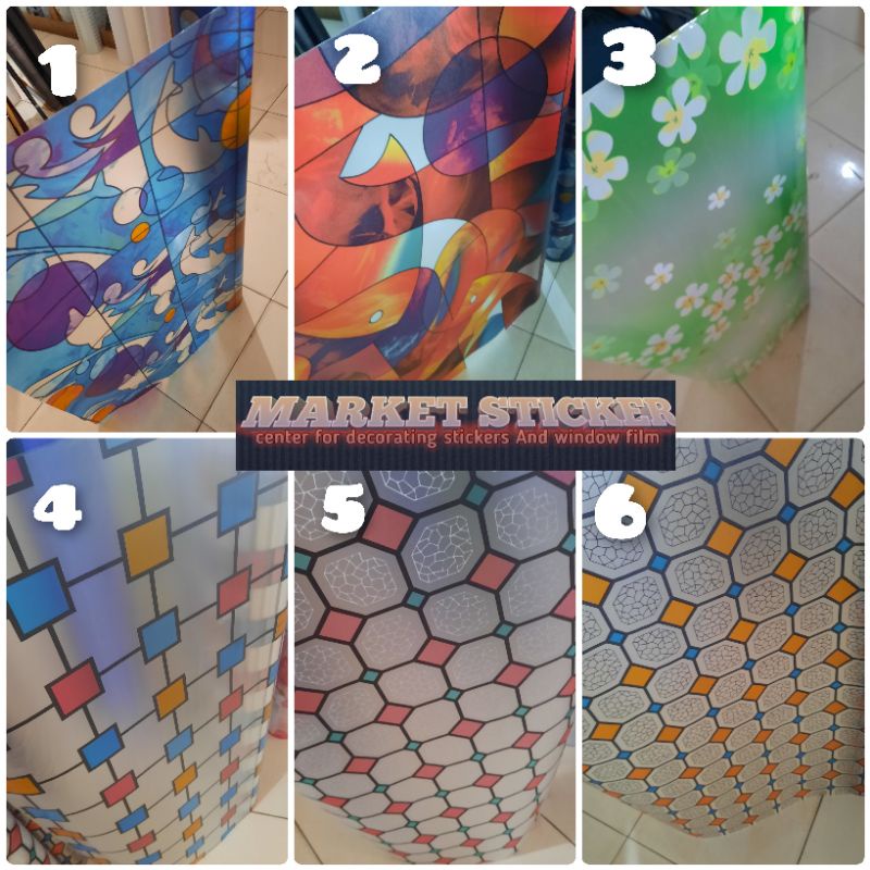 Wallpaper Glass Sticker Glass Sticker Glass Newest motif Sticker Glass ...