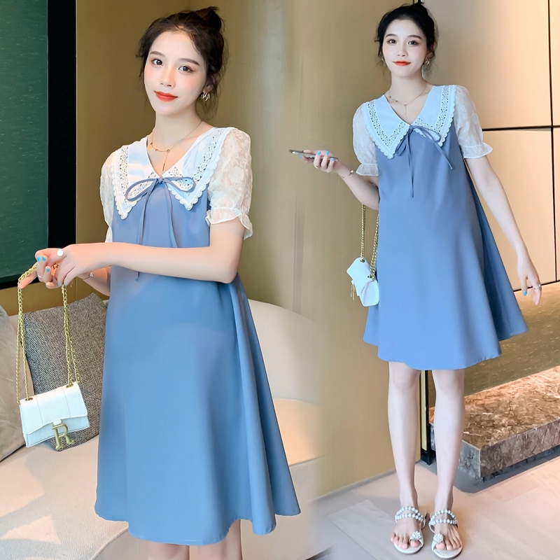 Maternity Lace Dress Korean Fashion Pregnant Women Wear Mummy Clothes ...