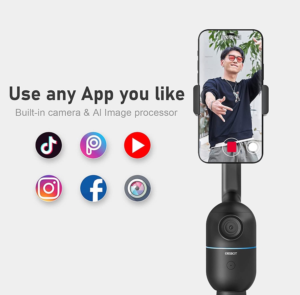 Obsbot Me AI-powered Auto-tracking Phone Mount - Black | Shopee Philippines