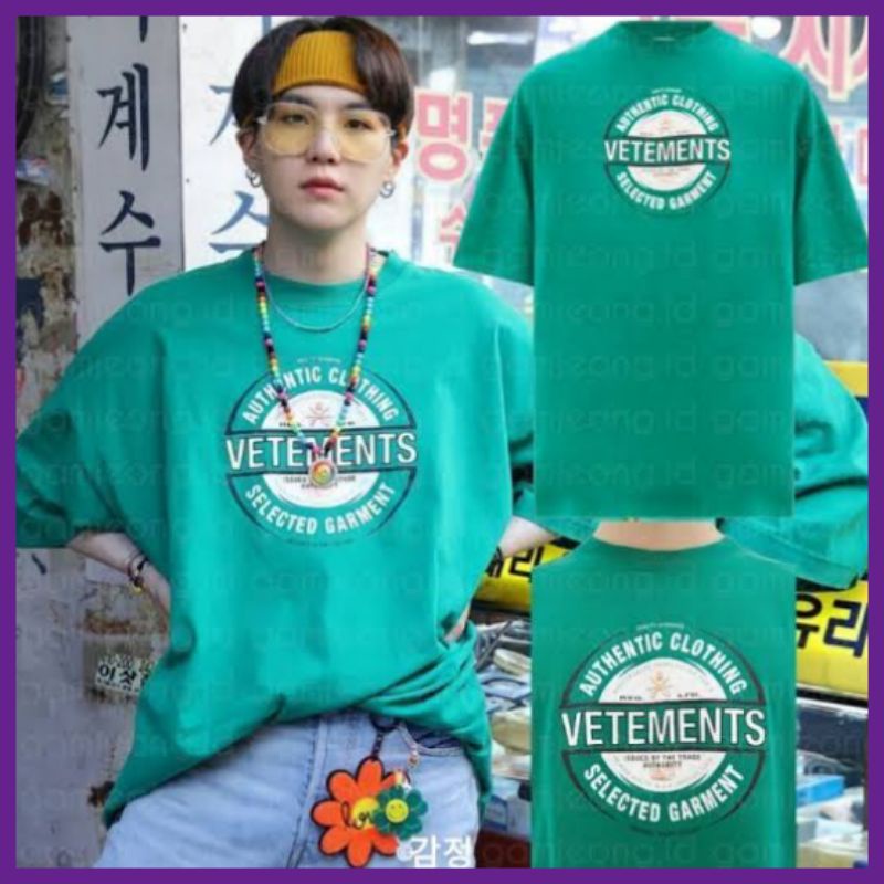 HIJAU T-shirt Kaos "VETEMENTS" BTS SUGA SEASON GREETINGS 2021 BANGTAN