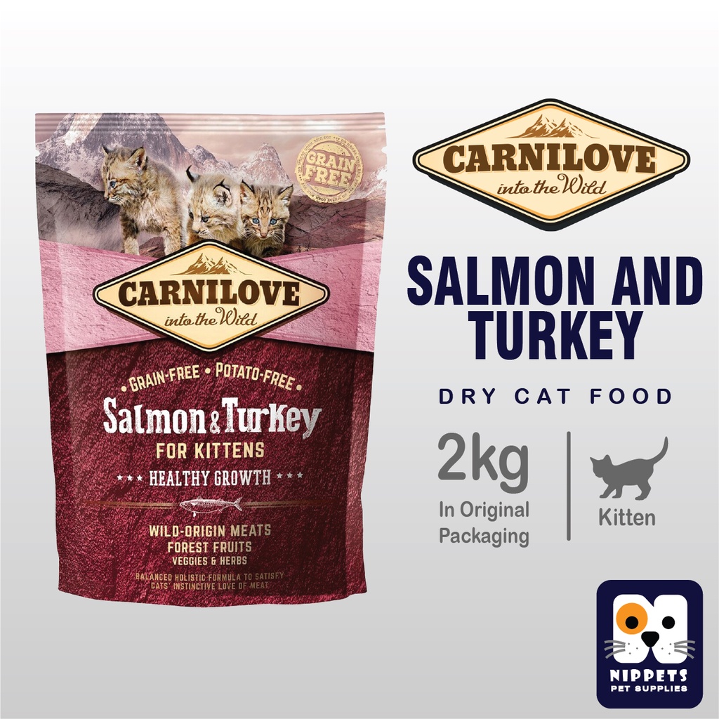 CARNILOVE Healthy Growth Salmon and Turkey Dry Cat Food for Kittens 2kg