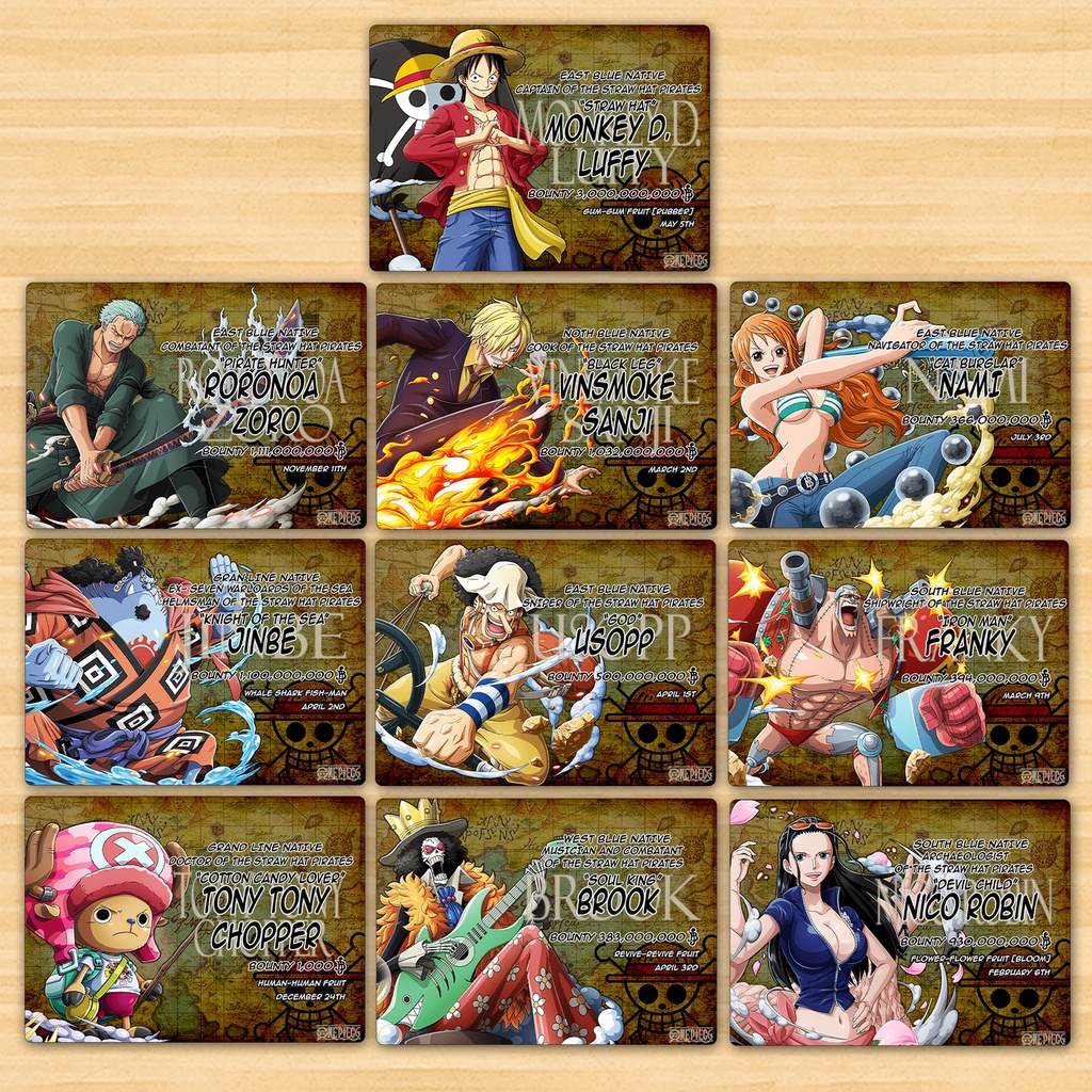 One Piece Strawhats Pirates [Updated Bounties 2024] Photocard - [SOLD ...