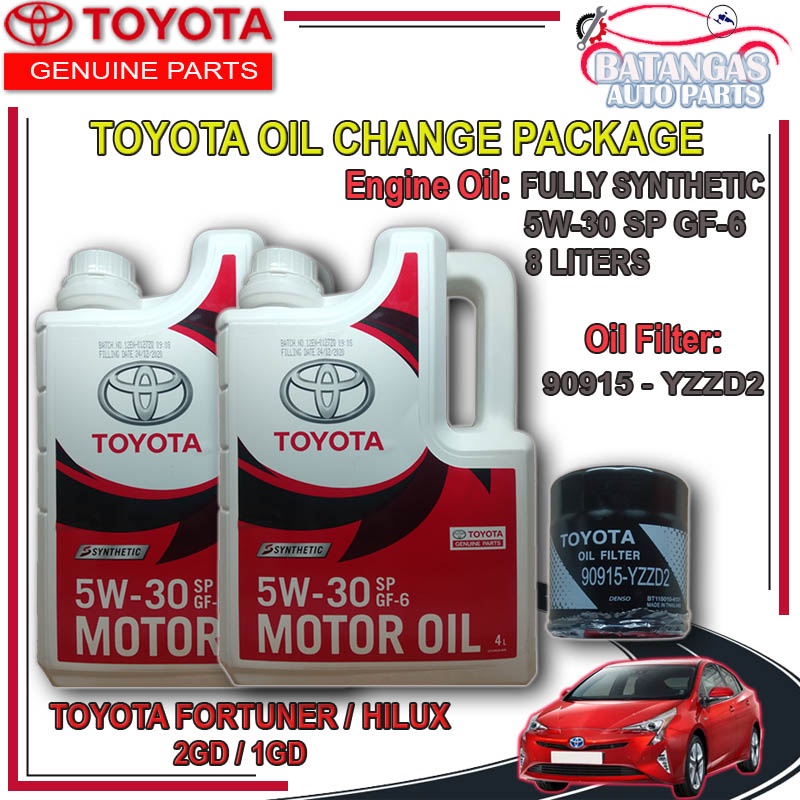 Oil Change Package TOYOTA Fortuner / Hilux 8LTRS 5W-30 SP GF-6 FULLY ...