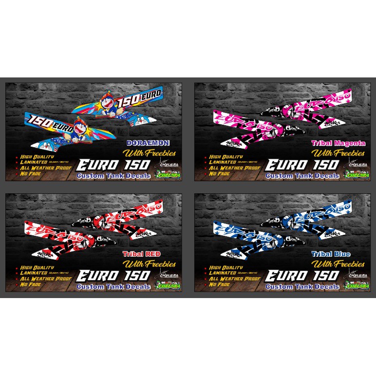 Euro 150 Custom Decals / Stickers with freebies | Shopee Philippines
