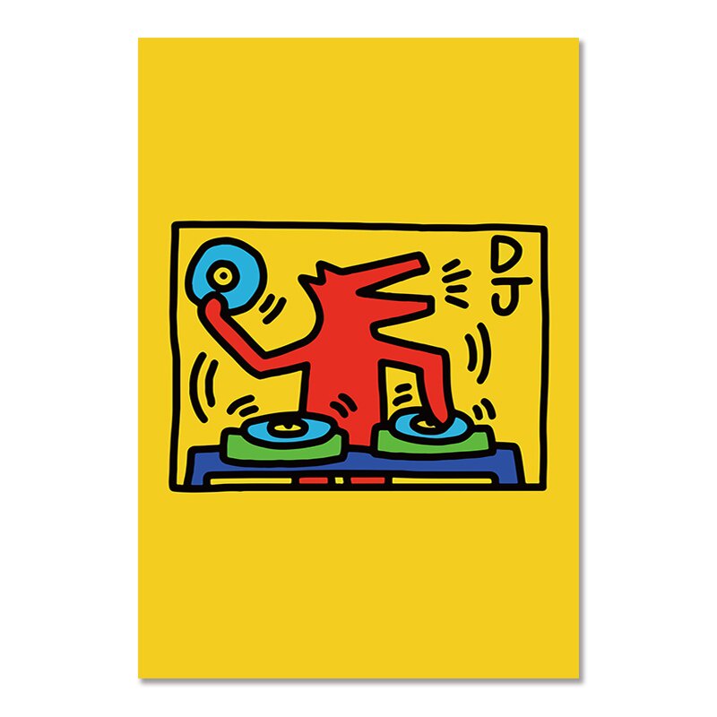 Keith Haring Abstract Wall Art Pictures Poster Pisa Print Vintage Pop ...