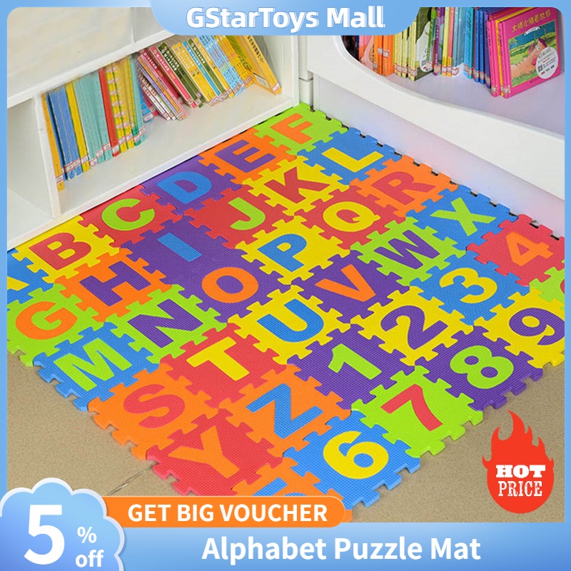 36Pcs EVA Baby PlayMat Foam Puzzle Mat Number Alphabet Floor Mat ...