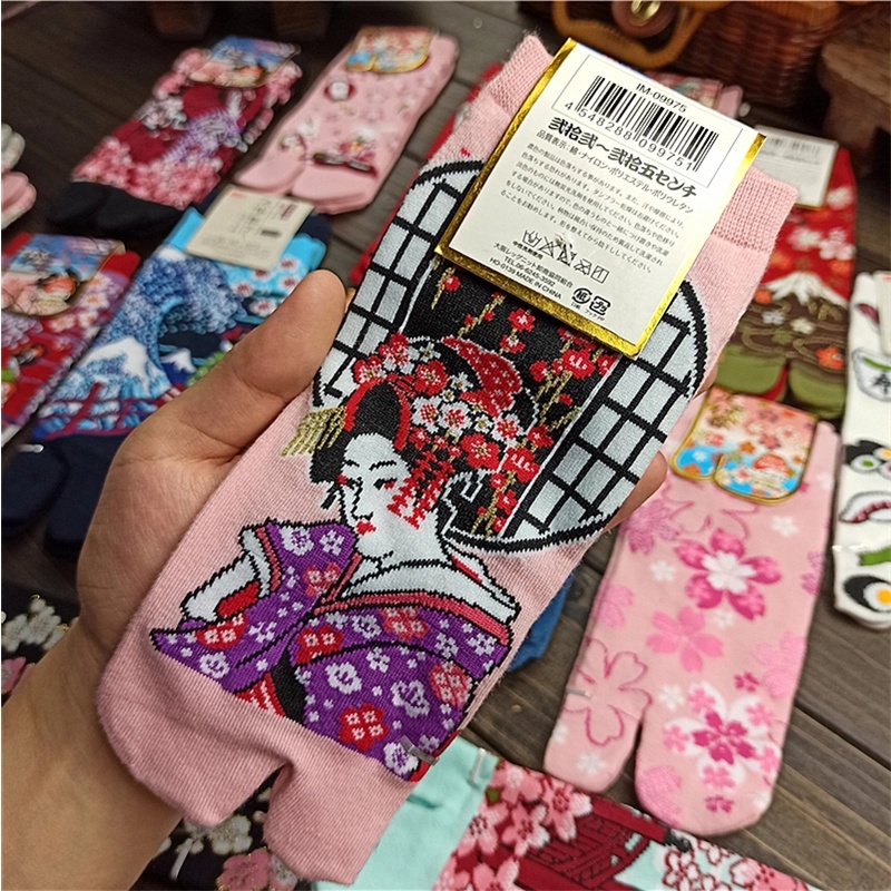 Women's Socks Thumbs Two Fingers Tabi omiyage Japanese-Geisha | Shopee ...