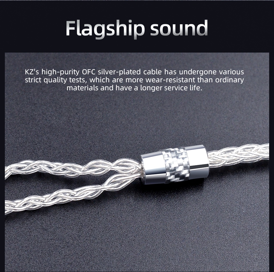 KZ 8 Core OFC Silver Plating Upgrade Cable High Purity Earphone Wire KZ ...