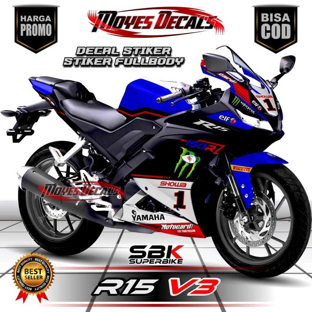 R15 V3 decal sticker full body sticker decal yamaha r15 v3 full body ...