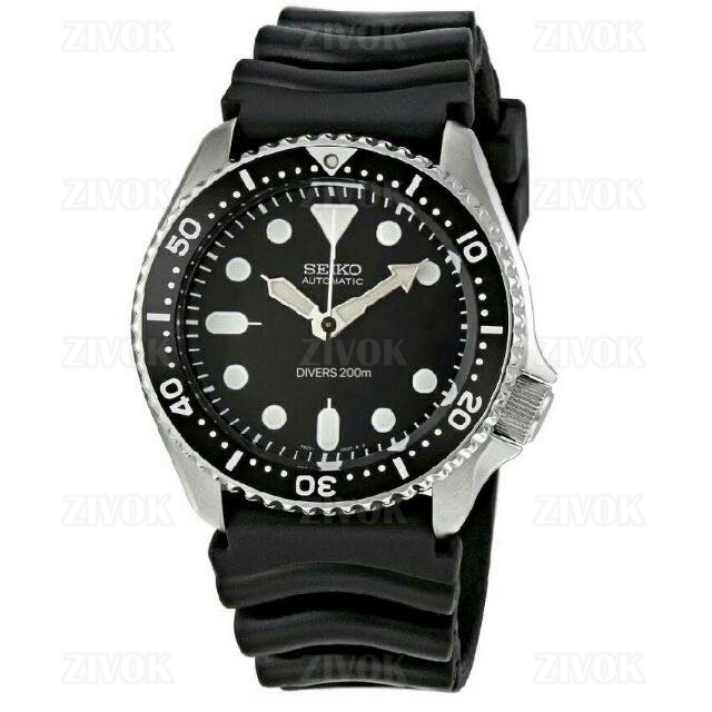 Maii Divers Watch SKX007J1 All Black Rubber Watch W0044 SK0