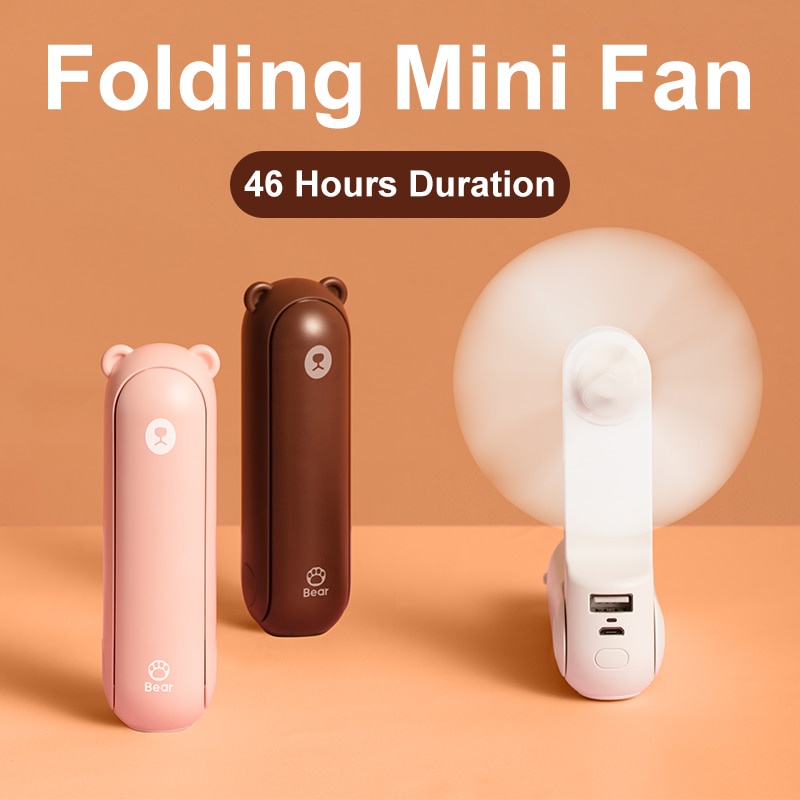 JISULIFE USB Handheld Mini Fan 3 IN 1 Rechargeable Portable Folding ...