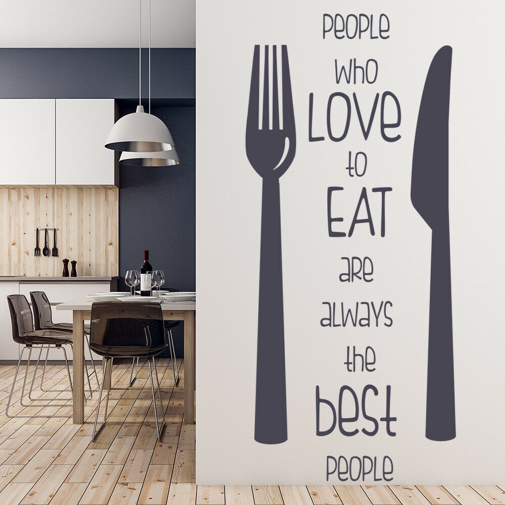 Kitchen Quote Wall Decal People Who Love To Eat Lettering Door Window ...
