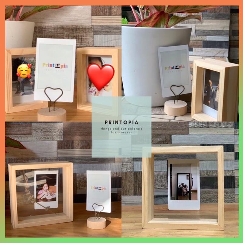 Available】BUNDLE Wooden Frame With Polaroid Print Decor for Room Gift ideas  by Printopia