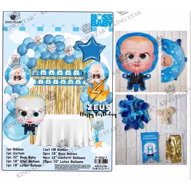 Baby boss happy birthday foil balloon set | Shopee Philippines