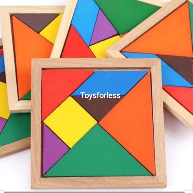 Wooden Tangram Puzzle 2 Sizes - Educational toys | Shopee Philippines