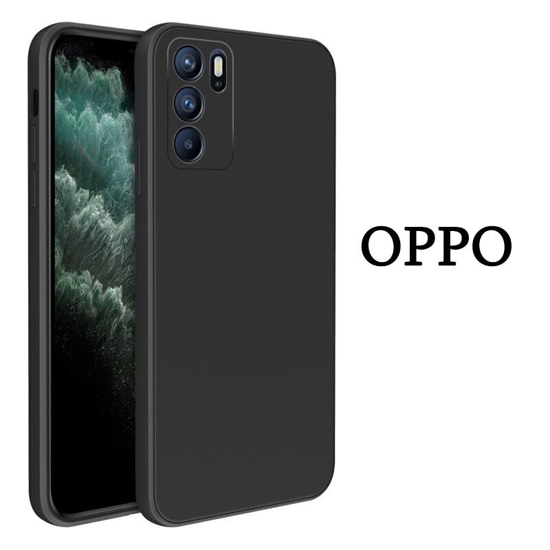 Matte Black Silicone Phone Case Oppo A98 A78 A58 A96 A76 A95 A77 A77s