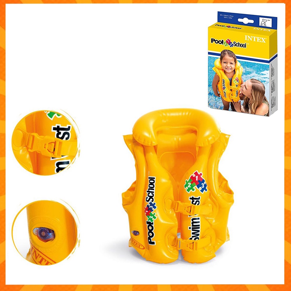 Inflatable Intex 58660 Deluxe Baby Pool School Swim Vest | Shopee ...