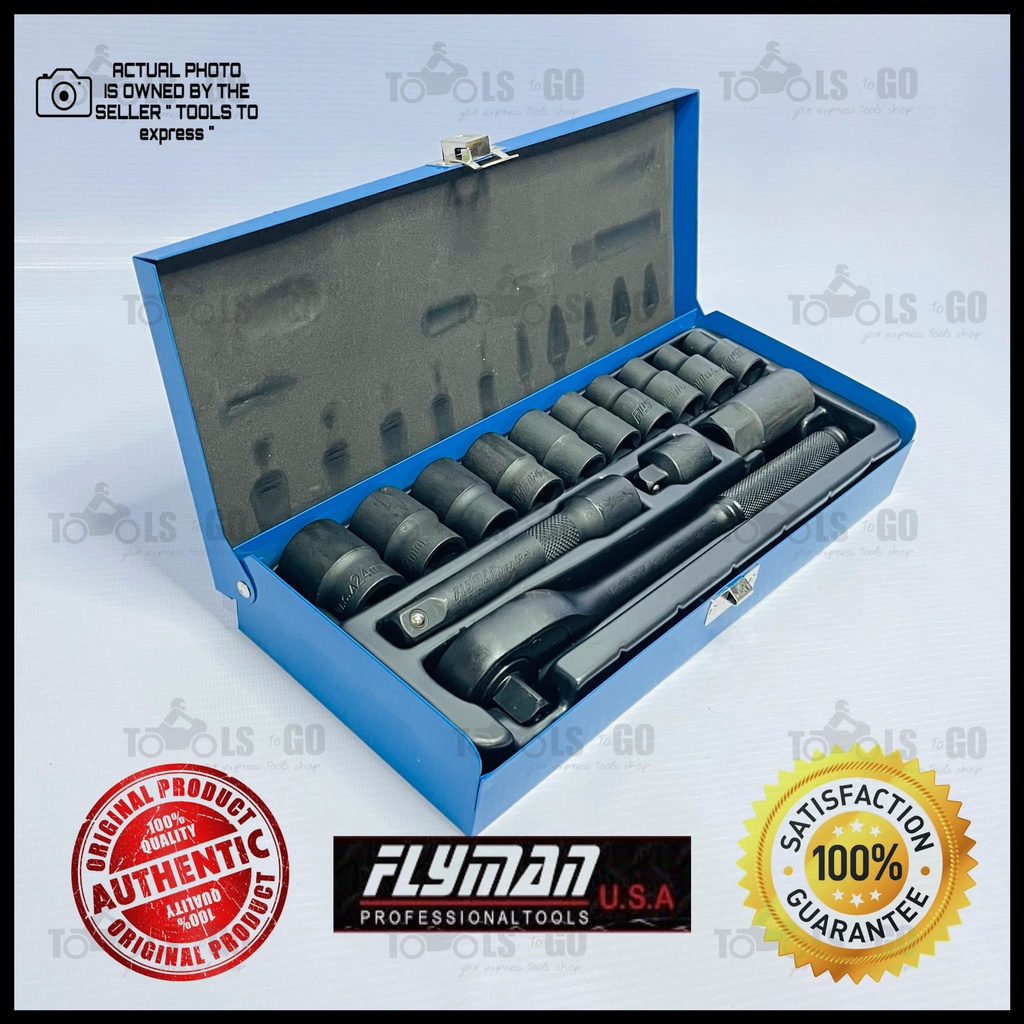 FLYMAN USA 14pcs 1/2 Dr. Socket Set HEXAGONAL TYPE | Shopee Philippines