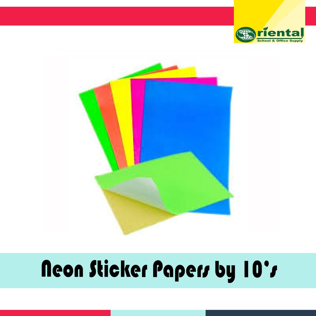 Jolly Neon Sticker Papers - Long and Short by 10pcs. Printable not So ...