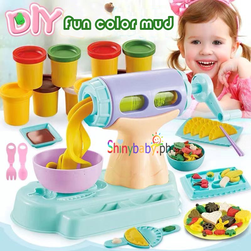 Nontoxic children's colored clay plasticine mold set noodle machine