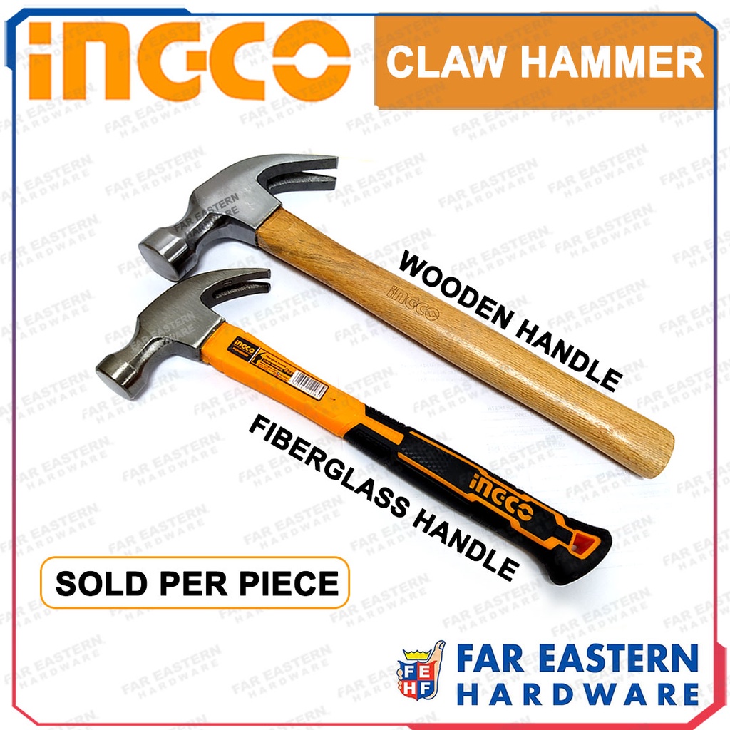 INGCO Claw Hammer Wooden Fiberglass Handle INHT Shopee Philippines