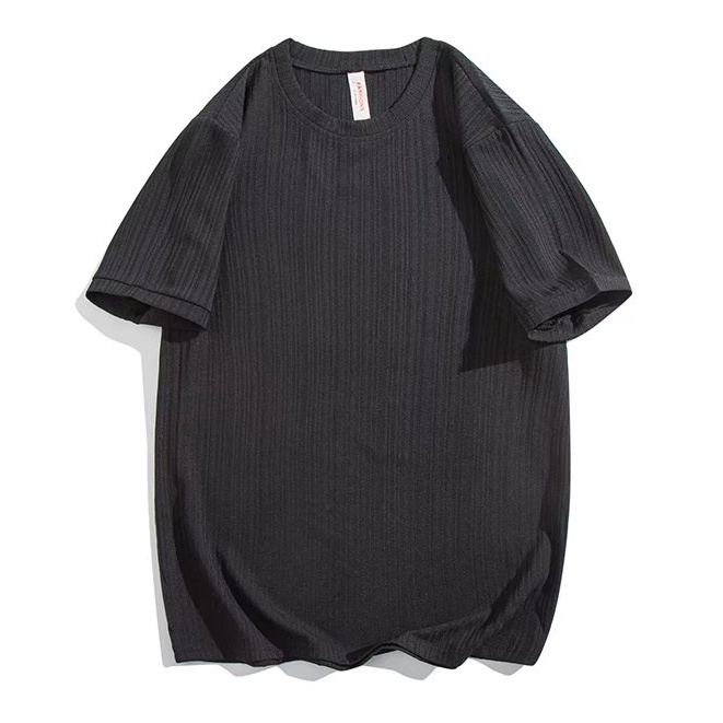 Korean Style T Shirt For Men 2026.【M-3XL】Korean Ice Silk Slim Fit T-shirt For Men 3D texture Korean Style ...