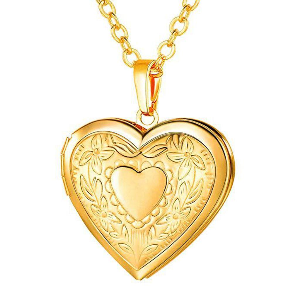 JONY Gift Photo Picture Locket Lover Heart Shaped Necklace Chain Friend ...