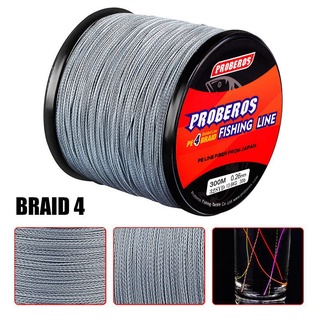 PROBEROS 300M PE Braided Fishing Line 4 Stands 6 8 10 15 20 25 35