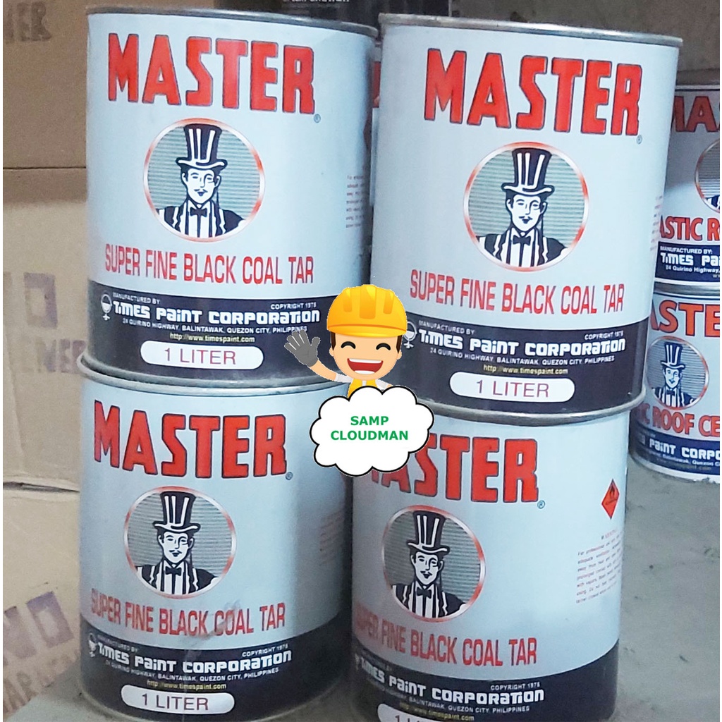Master Black Coal Tar Super Fine 1L Waterproofing Coating Sealant