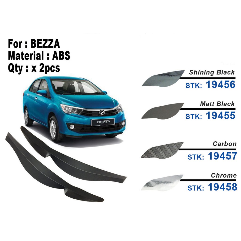 Head Lamp Eyes Lip Cover Perodua Bezza 2016-2019(2PCS) | Shopee Philippines