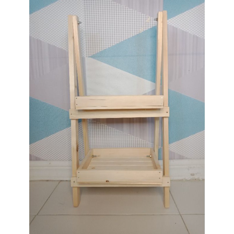 Foldable Wooden Ladder Rack Nordic Rustic Multipurpose Rack Storage ...