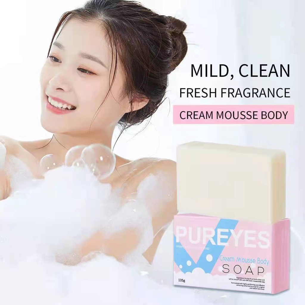 Pureyes Vitamin Cream Mousse Body Whitening active derma soap for ...