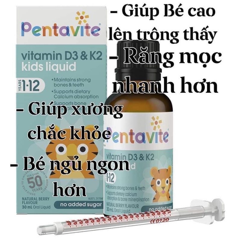Supplement Vitamins D3 And K2 For Babies Pentavite Vitamin D3 & K2