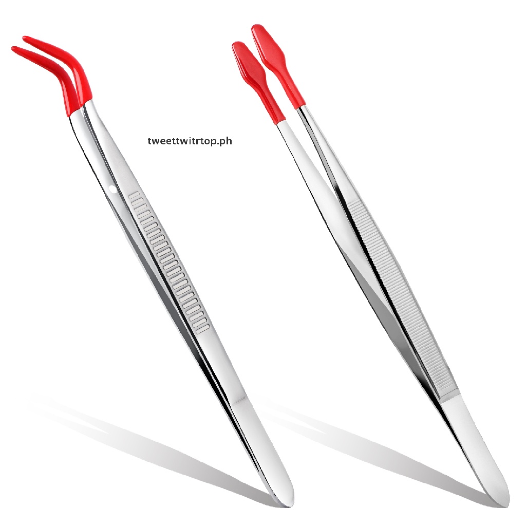 TRTOP Tweezers Rubber Tipped Tweezer Bent Tip Tweezers . Shopee