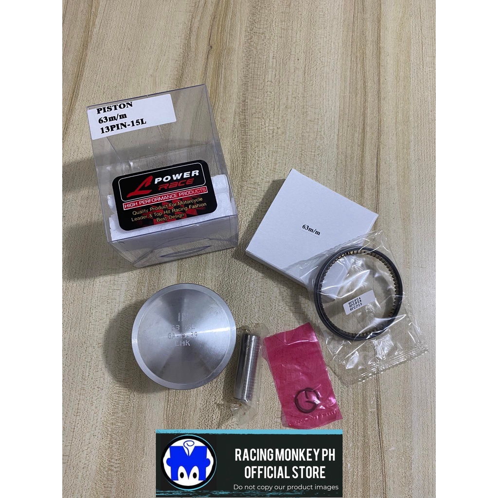 Piston Kit 63mm Pin 13 Blank Piston Full Dome (Wave/XRM/RS/Fury/Mioi125/Souli125) LHK L Power