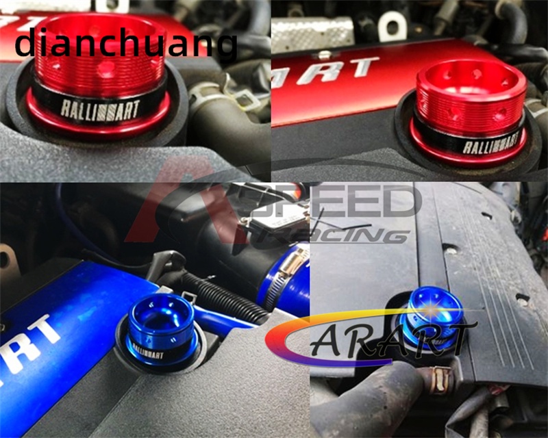 Black Anodized Aluminum Oil Filler Cap – Ralliart Style For Mitsubishi