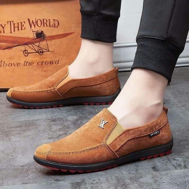 Korean Fashion Men Suede Slip On Shoes (F863) Shopee Philippines