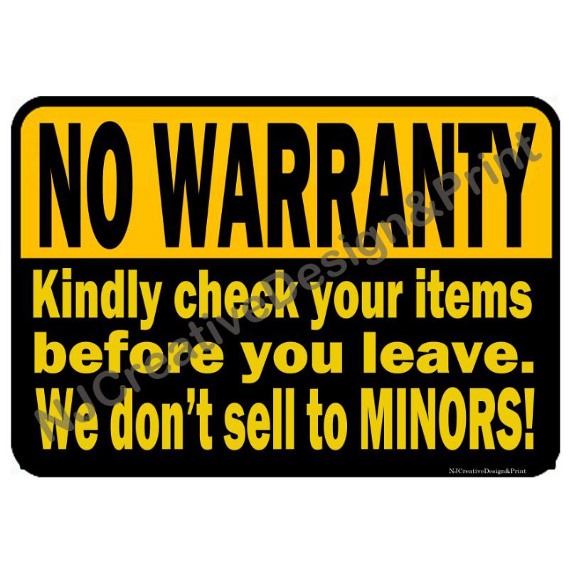 NO WARRANTYA4 Laminated Signage Shopee Philippines
