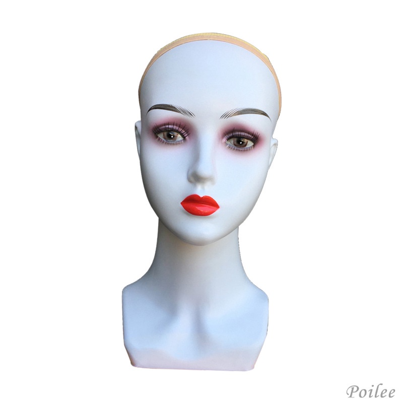 [12] Female Head Model Synthetic Fiber Hair with Free Hairs, Mannequin