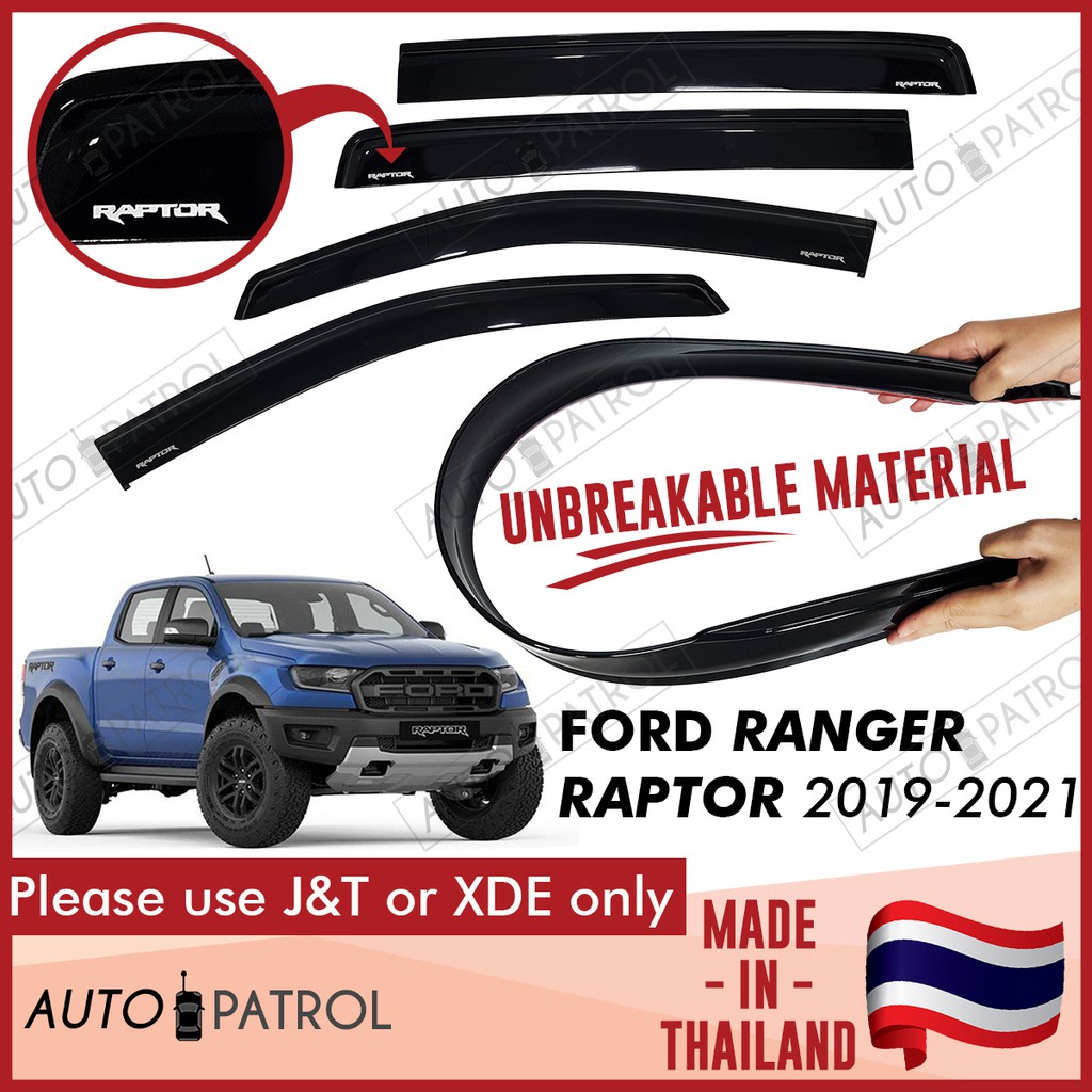 UNBREAKABLE Ford Ranger Raptor 2019-2021 Black OEM Injection Type Rain ...