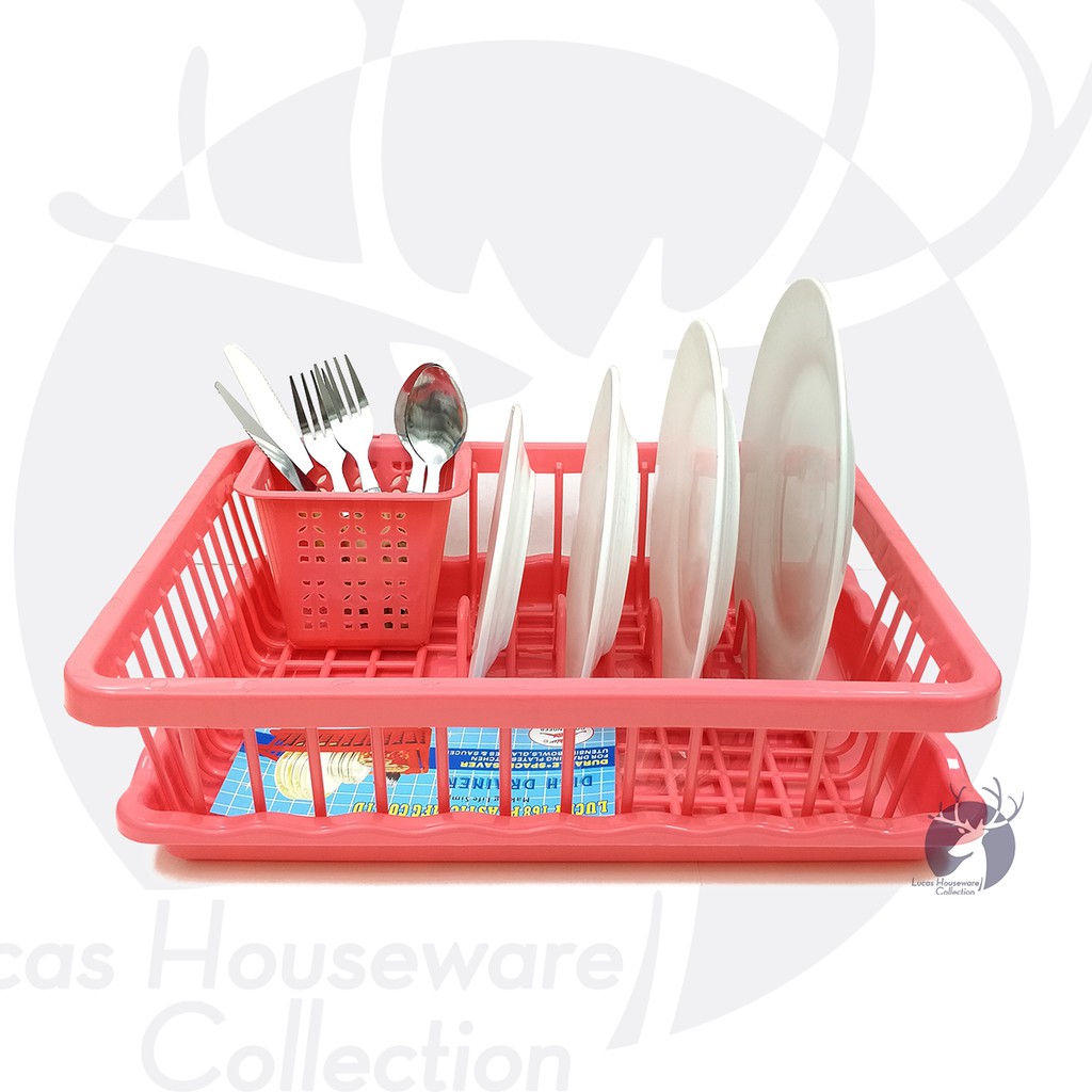 #HIGH-QUALITY PLASTIC DISH DRAINER SET WITH TRAY /CANDY COLOR DISH ...
