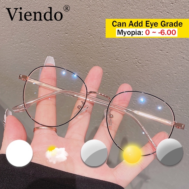 Anti Radiation Blue Light Eyeglasses For Women Men Metal Round Graded