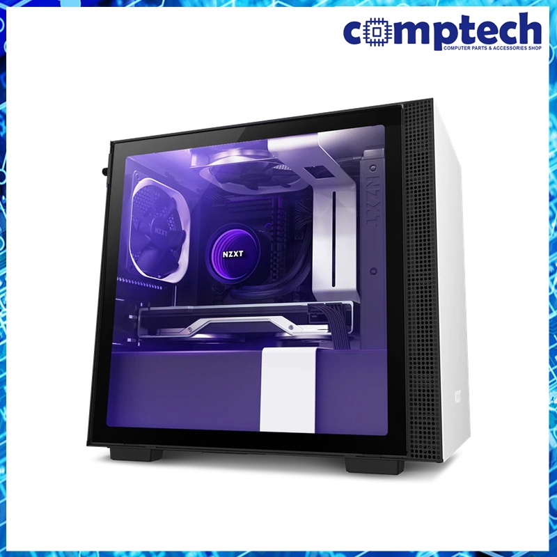 H210 - Matte White / Matte Black, Mini-ITX Case with Tempered Glass, 2x ...