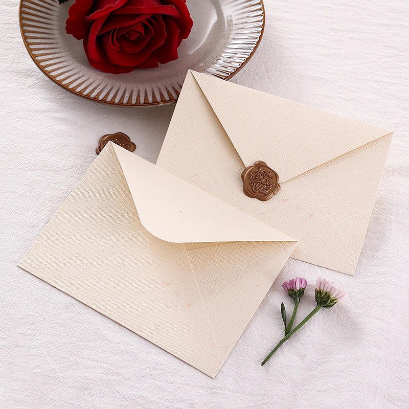 5 Pcs Retro Linen Texture Envelope Thickened Literary Envelopes Set ...
