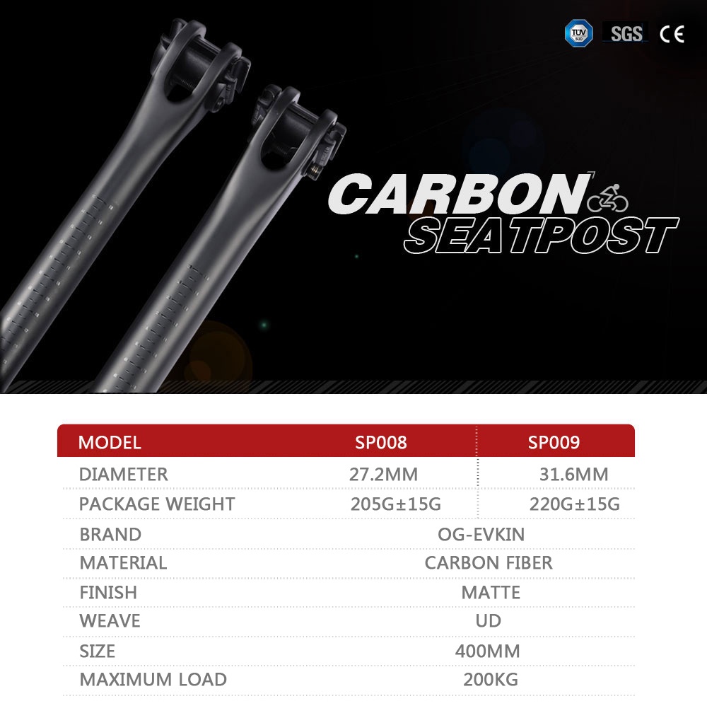 OG EVKIN Carbon Bike Seatpost MTB or Road 400mm 27.2 31.6mm Seat Tube Bicycle Parts Mountain Bike Seat Post SP008 SP009 Shopee Philippines