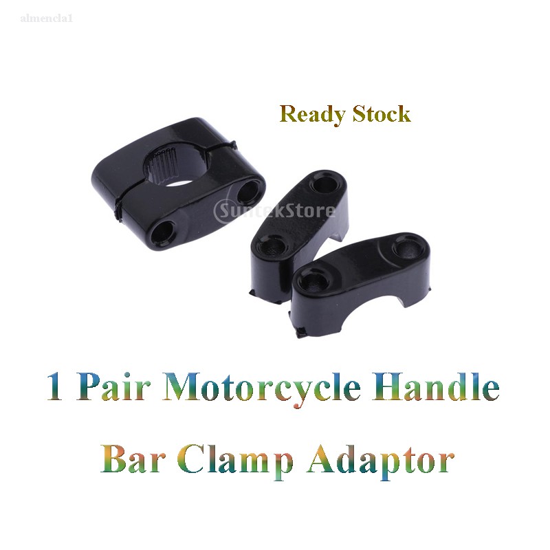 READY STOCK1 Pair 22mm Motorcycle Handlebar Black Round Riser Inserts