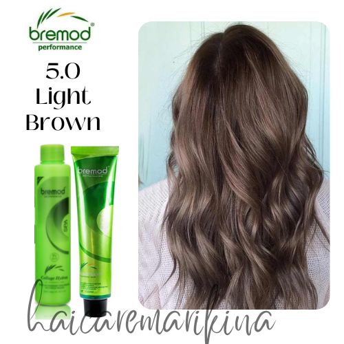5.0 LIGHT BROWN Bremod Hair Color - With Oxidizer Set | Shopee Philippines