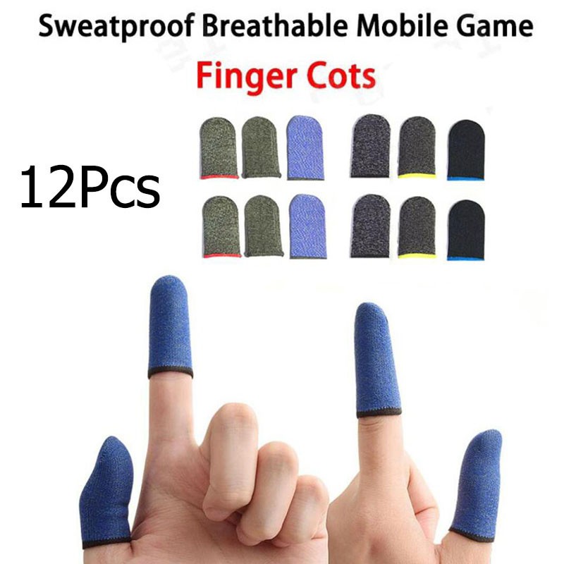 gilii 12PCS/Sst Finger Cots for Mobile Games Anti Sweat Thumbs Gloves ...