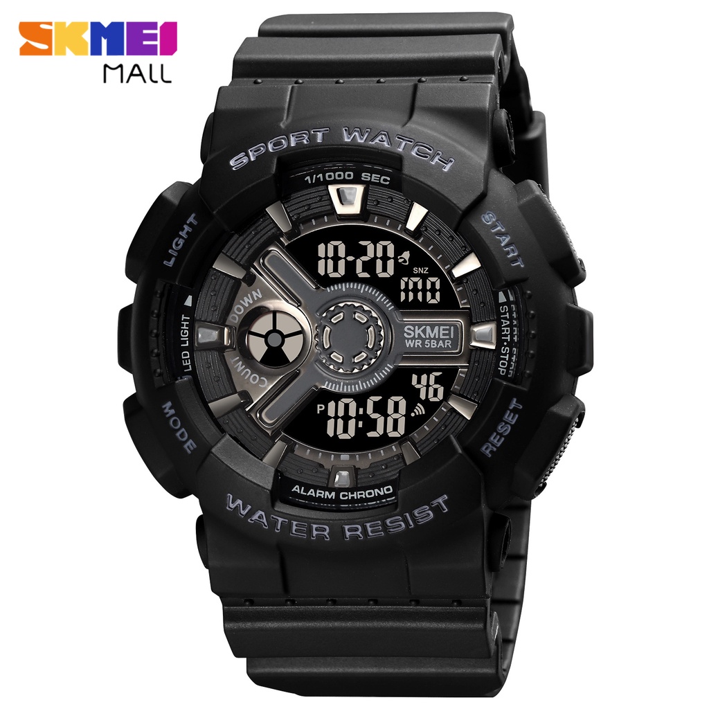 SKMEI 1828 Men Dual Time Sports Fashion Watch Countdown 50m Waterproof Shopee Philippines