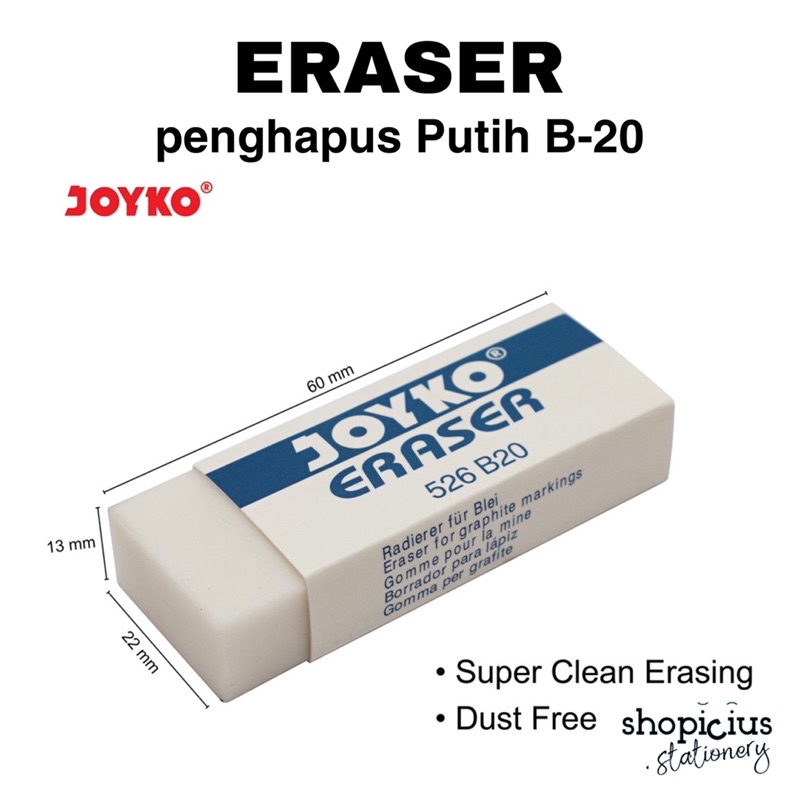 PUTIH Joyko B20 White Eraser Setip Eraser | Shopee Philippines